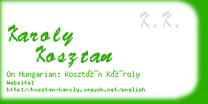 karoly kosztan business card